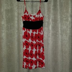 Red and white rose dress